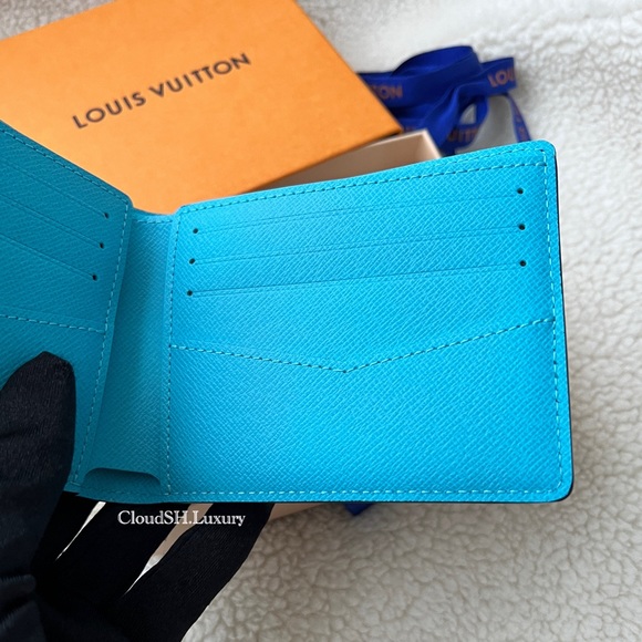 Auth BN Louis Vuitton Blue Monogram Playground Slender Wallet - BNIB - Picture 5 of 10